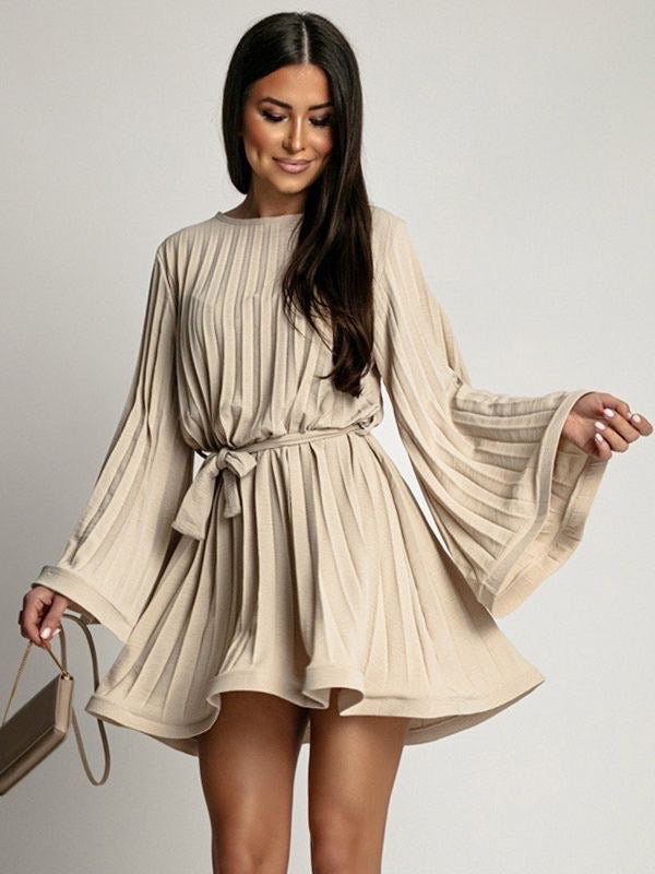 Cinnamon pleated dress