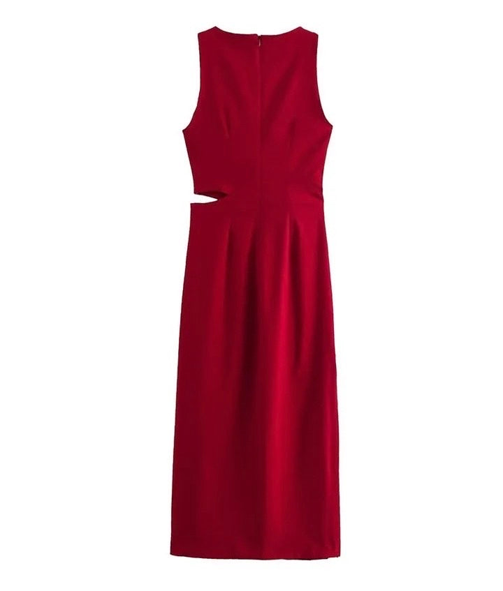 Chloe twisted knot midi dress