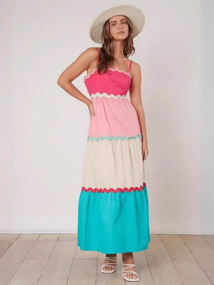 Cascade Multi colour midi dress