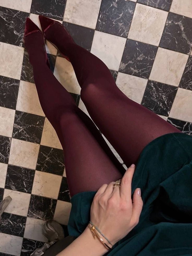 Burgundy stockings