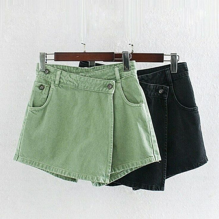 Olive denim Skorts