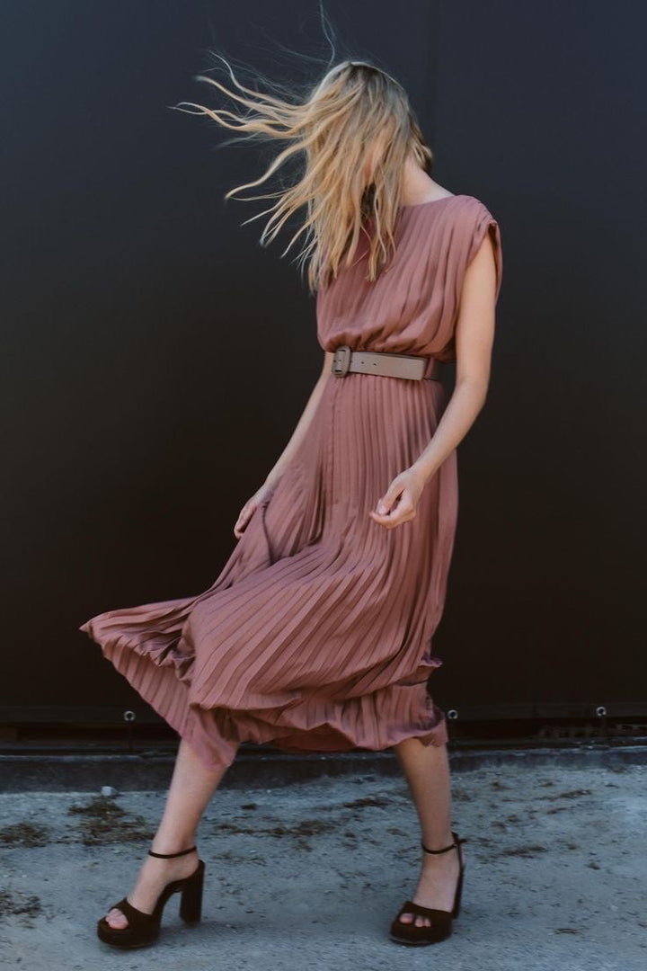 Kroger pleated belted dress