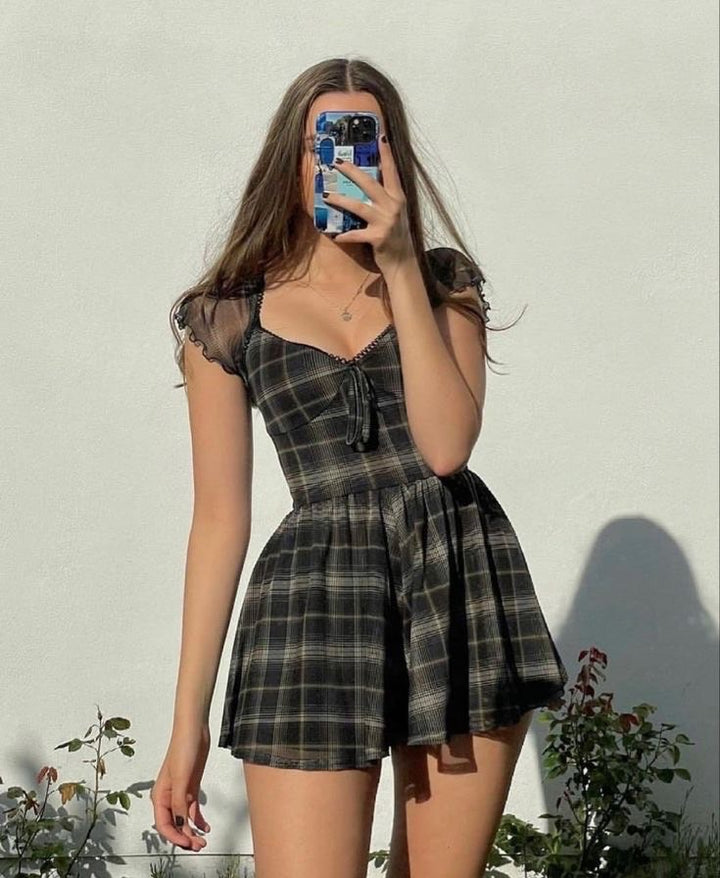 Hannah Chequered mini dress