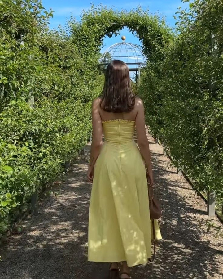 Butter yellow tube dress