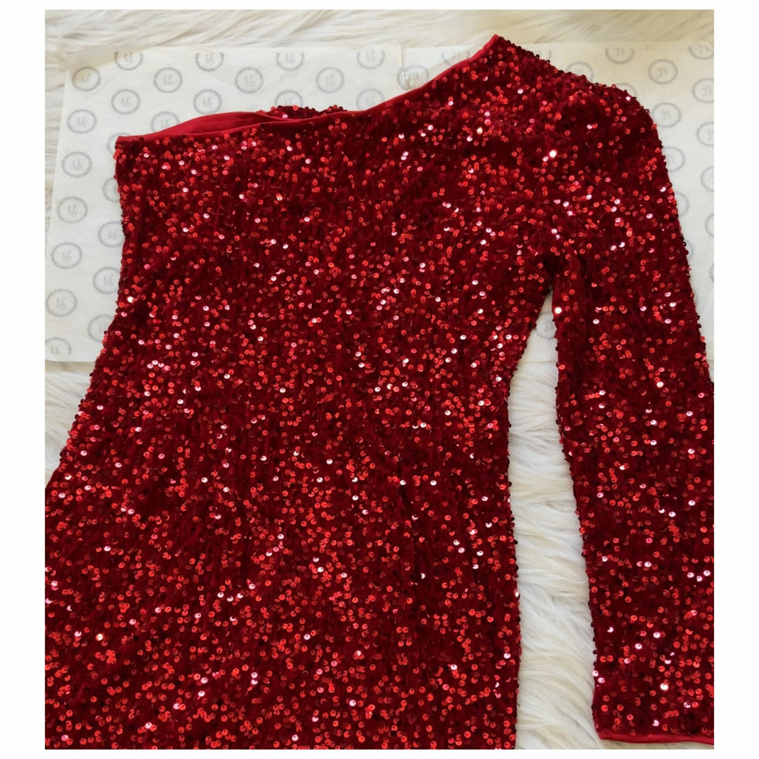 Lockwood one shoulder sequin dress