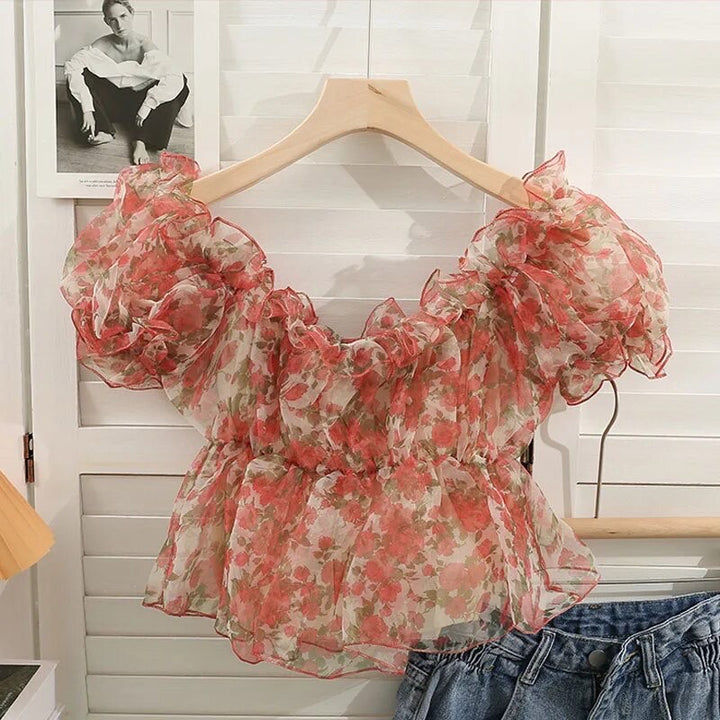 Baku organza floral top