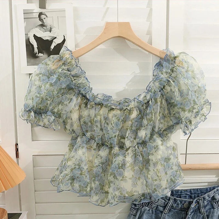 Baku organza floral top