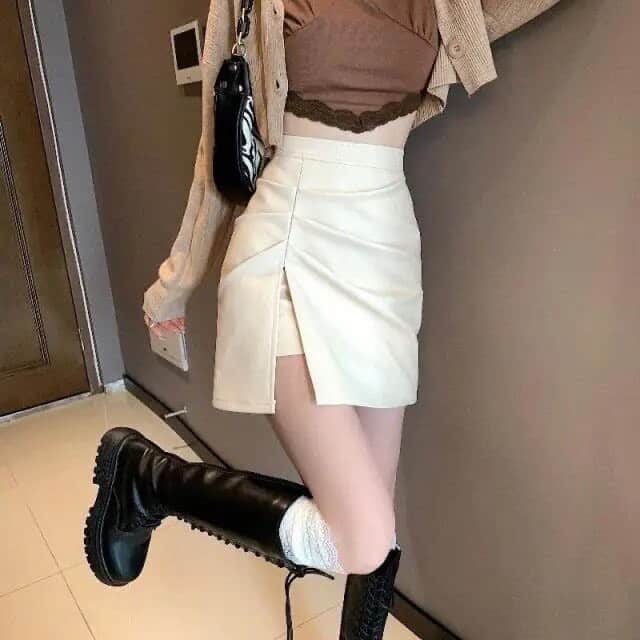 Archie faux leather skirt