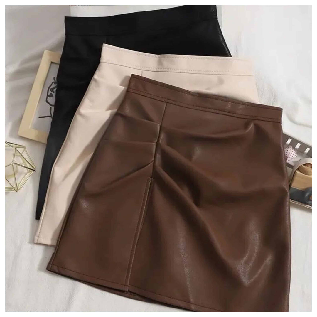 Archie faux leather skirt
